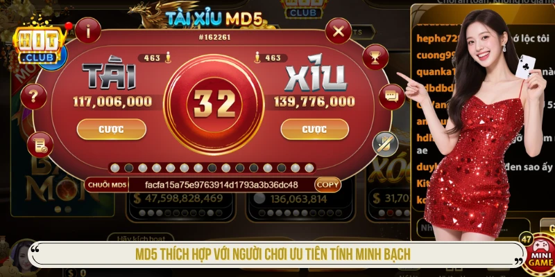 Tài Xỉu MD5 HITCLUB - Minh Bạch Rõ Ràng Bảo Vệ Người Chơi MD5 thích hợp với người chơi ưu tiên tính minh bạch