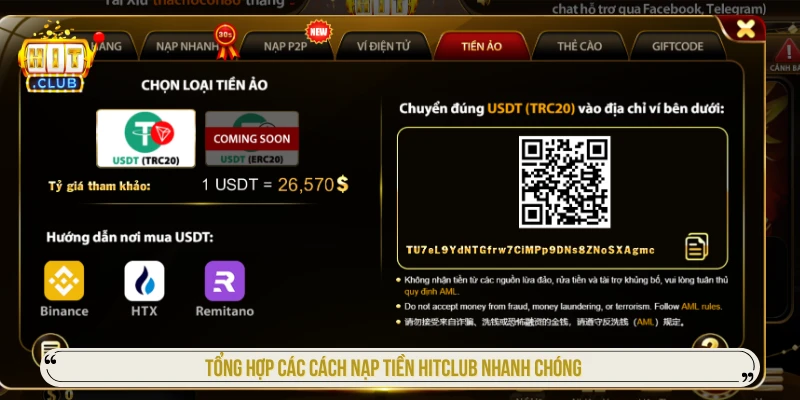 Nạp Tiền HITCLUB – Giao Dịch Siêu Tốc Nhận Ngàn Ưu Đãi Tổng hợp các cách nạp tiền HITCLUB nhanh chóng