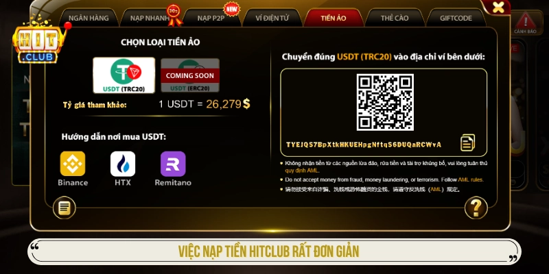Nạp Tiền HITCLUB Mà Không Nhận Được Tiền Phải Làm Sao? Việc nạp tiền HITCLUB rất đơn giản